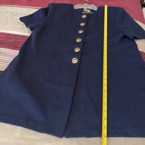 St. John Basics Navy Blue Knit Jacket. Size S. - Picture 8 of 10